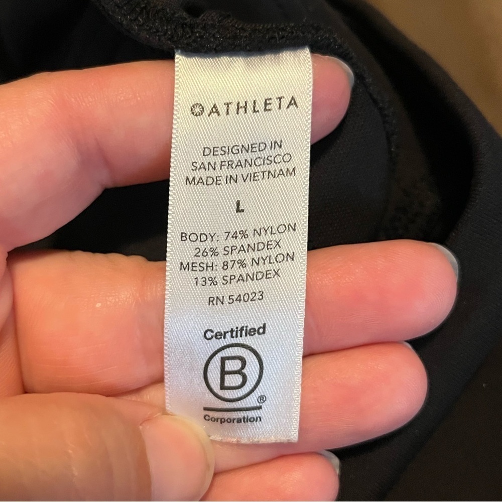 Athleta Black Women's DELANCEY MOTO TIGHT Leggings w/ Side Detailing Size Large - Picture 3 of 12